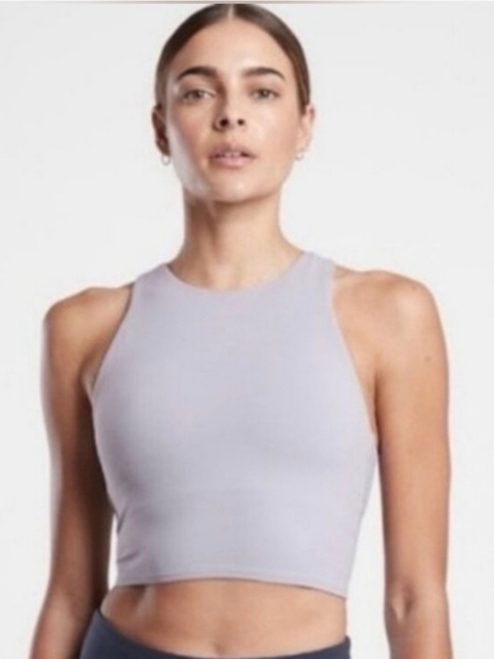 Athleta Concious Crop Trainer Top Sports Bra Size Small in Lilac
